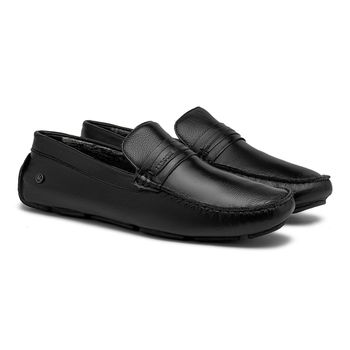 Mocassim Drive Laroche New Bali em Couro - Preto - Calçados Laroche