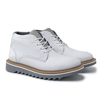Sapato Casual Bolt Em Couro Legitimo - Branco Alvejado E L - 010001-3601 - Calçados Laroche