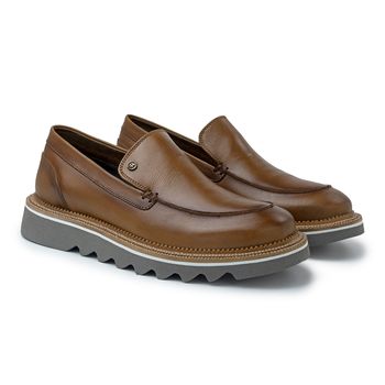 Sapato Casual Bolt Em Couro Legitimo - Whisky - 010002-2573 - Calçados Laroche