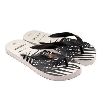 Chinelo Laroche Cairo Folhas - Tira Preta - Calçados Laroche