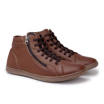 Sapatenis Cano Alto Masculino LRC Cayene - Brown - 012004-3439SA - Calçados Laroche