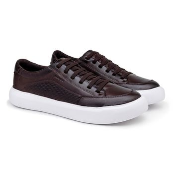 Sapatenis Casual Laroche Cell em Couro - Café - Calçados Laroche