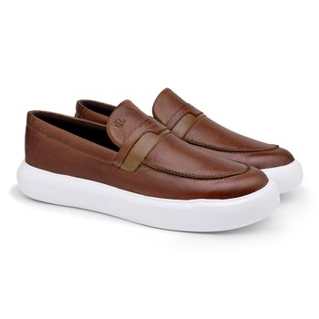 Slip On Loafer Laroche Cell em Couro - Brown - Calçados Laroche