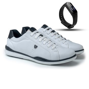 Sapatenis Masculino LRC Absolut - Branco + Gratis Relógio Digital Preto - Calçados Laroche