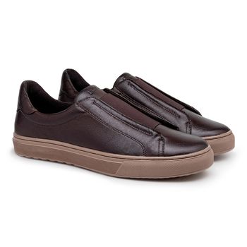 Sapatenis Masculino Laroche Connect em Couro - Café - Calçados Laroche