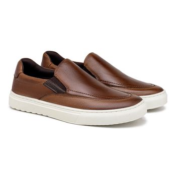 Slip On Yate Masculino Connect em Couro - Chocolate - Calçados Laroche