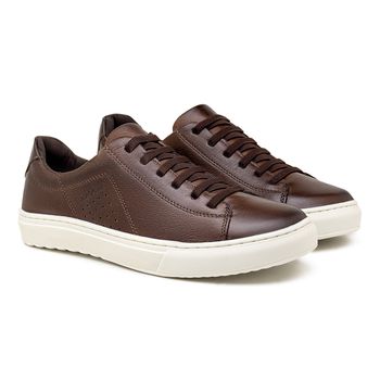 Sapatenis Casual Laroche Connect em Couro - Café - Calçados Laroche