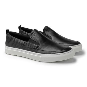 Slip On Masculino Connect em Couro - Preto - 07331-1625 - Calçados Laroche