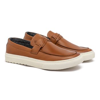 Slip On Loafer Laroche Connect em Couro - Whisky - Calçados Laroche
