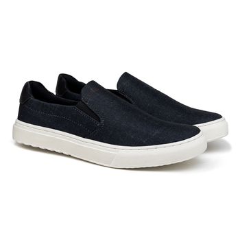 Slip On Iate Masculino LRC Connect - Jeans Preto E L - Calçados Laroche