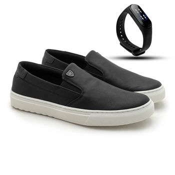 Slip On Masculino LRC Connect Preto + Grátis Relógio Digital Preto - 07342k-3444 - Calçados Laroche