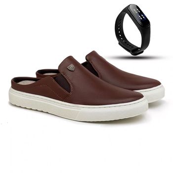 Mule LRC Connect - Brown + Brinde Relógio Digital Preto - Calçados Laroche