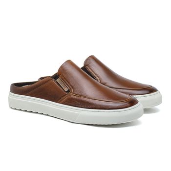 Mule Masculino Laroche Connect em Couro - Brown - Calçados Laroche