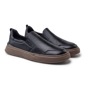 Slip On Yate Masculino Dublin em Couro - Preto - 020004-1625 - Calçados Laroche