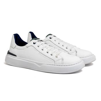 Sapatenis Casual Laroche Masculino Dublin em Couro - Branco - Calçados Laroche