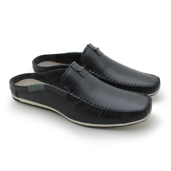 Mule Masculino Dumont em Couro - Preto - 03724-2904 - Calçados Laroche