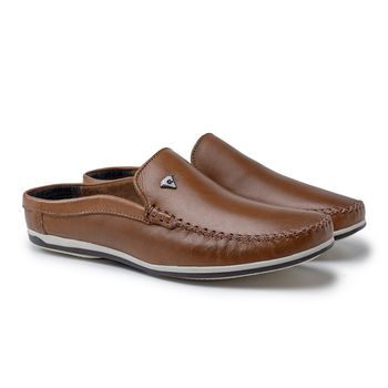 Mule Masculino Dumont em Couro - Whisky - Calçados Laroche