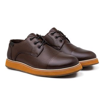 Sapato Casual Everest EVA Em Couro - Café E L - Calçados Laroche