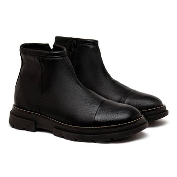 Bota Chelsea Everest em Couro - Preto - Calçados Laroche