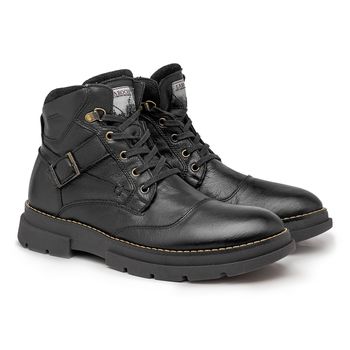 Bota Masculina Coturno Laroche Everest em Couro - Preto - Calçados Laroche