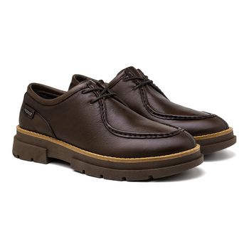 Sapato Casual Cacareco Everest em Couro - Café - Calçados Laroche
