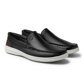Mocassim Ferrara em Couro - Preto - Calçados Laroche