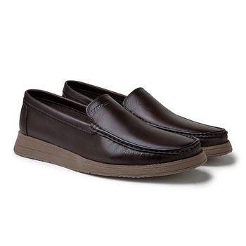 Mocassim Loafer Florença em Couro - Café - 01507-2572 - Calçados Laroche