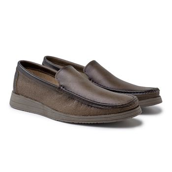 Mocassim Loafer Florença em Couro Nobuque - Canela E L - 01511-3569 - Calçados Laroche