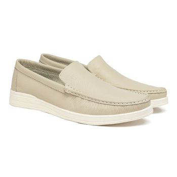 Mocassim Loafer Laroche Florença em Couro - Off White - Calçados Laroche