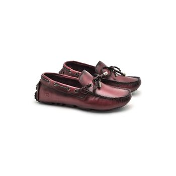 Mocassim Bali Infantil de Couro - Vinho - 03961K-2575 - Calçados Laroche