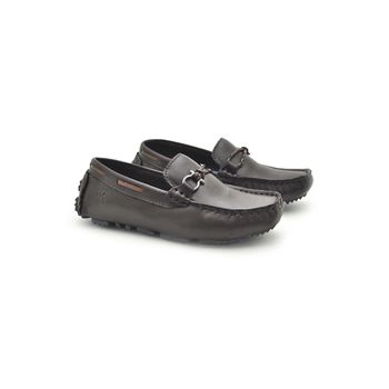 Mocassim Bali Infantil de Couro - Café - 03962K-2583 - Calçados Laroche