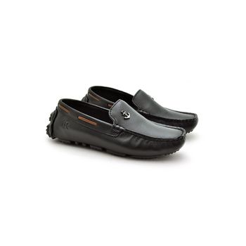 Mocassim Bali Infantil de Couro - Preto - 03964K-2591 - Calçados Laroche