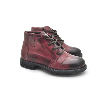 Bota Montana Infantil em Couro - Vinho - 04752K-2642 - Calçados Laroche