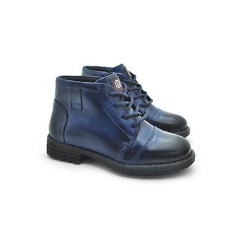 Bota Montana Infantil em Couro - Marinho - 04752K-2643 - Calçados Laroche