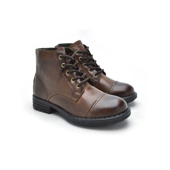 Bota Infantil Saara em Couro - Whisky - 02857-2227 - Calçados Laroche