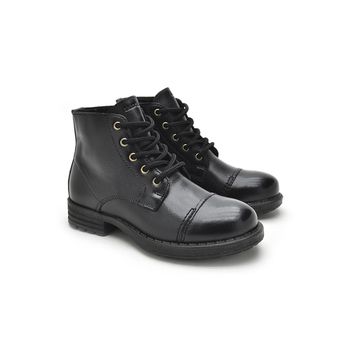 Bota Infantil Saara em Couro - Preto - 02857-2228 - Calçados Laroche