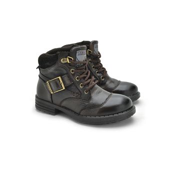 Bota Laroche Infantil Saara em Couro - Café - 02864-2754 - Calçados Laroche