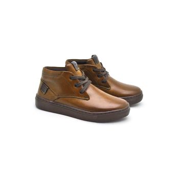Sapatenis Stratus Infantil em Couro - Whisky - Calçados Laroche