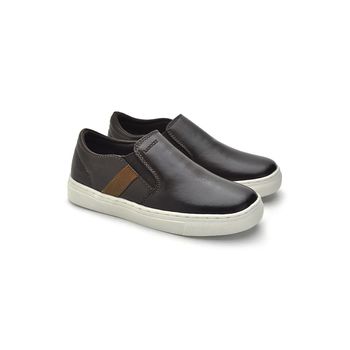 Slip On Yate Infantil Stratus em Couro - Café - 07969-2583 - Calçados Laroche