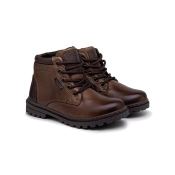 Bota Infantil em Couro Vacanza - Chocolate/Café - Calçados Laroche