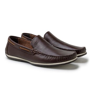 Mocassim Paraty Masculino de Couro - Café E L - 03301-2572 - Calçados Laroche