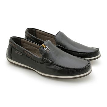 Mocassim Paraty Masculino de Couro - Preto - 03371-2630 - Calçados Laroche