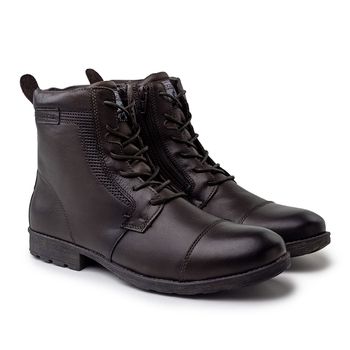 Bota Masculina Saara em Couro Legítimo - Café - 02825-2611 - Calçados Laroche