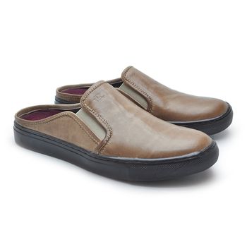 Mule Masculino Stratus Areia em Couro Legitimo - 07803-1895 - Calçados Laroche