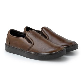 Slip On Yate em Couro Masculino Stratus Marrom - 07804-1560 - Calçados Laroche