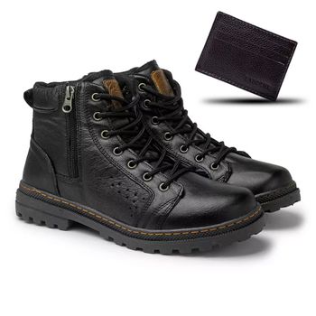 Bota em Couro Masculina Vacanza - Preto - 05511-27... - DROP LAROCHE