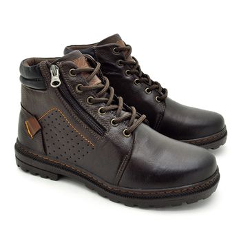 Bota em Couro Masculina Vacanza - Café - 05516-2867 - Calçados Laroche