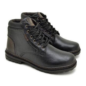 Bota em Couro Masculina Vacanza - Preto/Café - 05517-2630 - Calçados Laroche