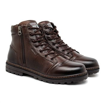 Bota Coturno Masculino Laroche Vacanza em Couro - Café - Calçados Laroche