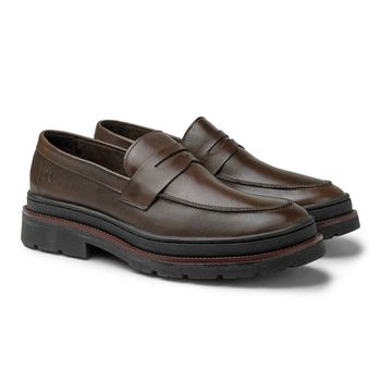 Mocassim Loafer Masculino Londres em Couro - Café - 08107-3535 - Calçados Laroche